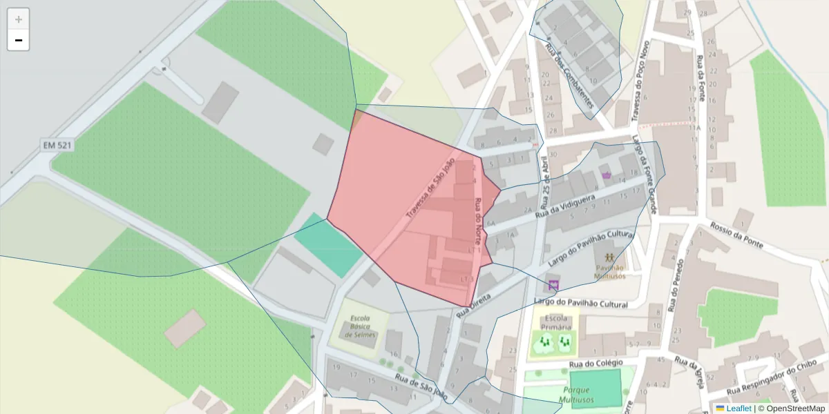 Mapa detalhado do código postal 7960-176 com limites, códigos postais vizinhos e agências dos correios