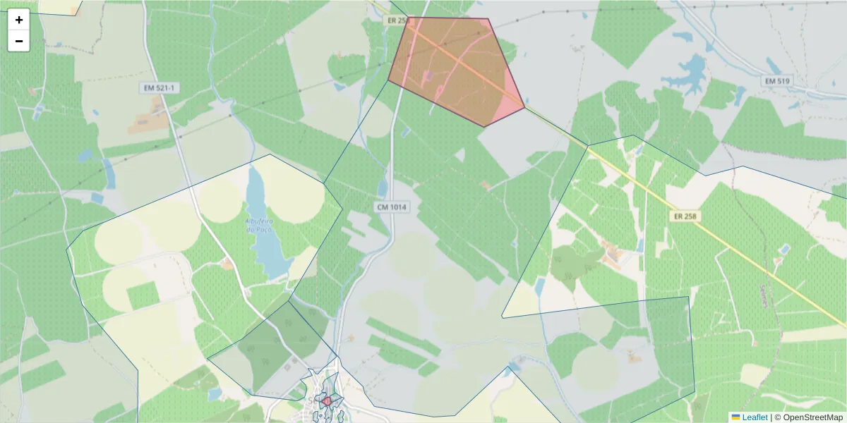Mapa detalhado do código postal 7960-178 com limites, códigos postais vizinhos e agências dos correios