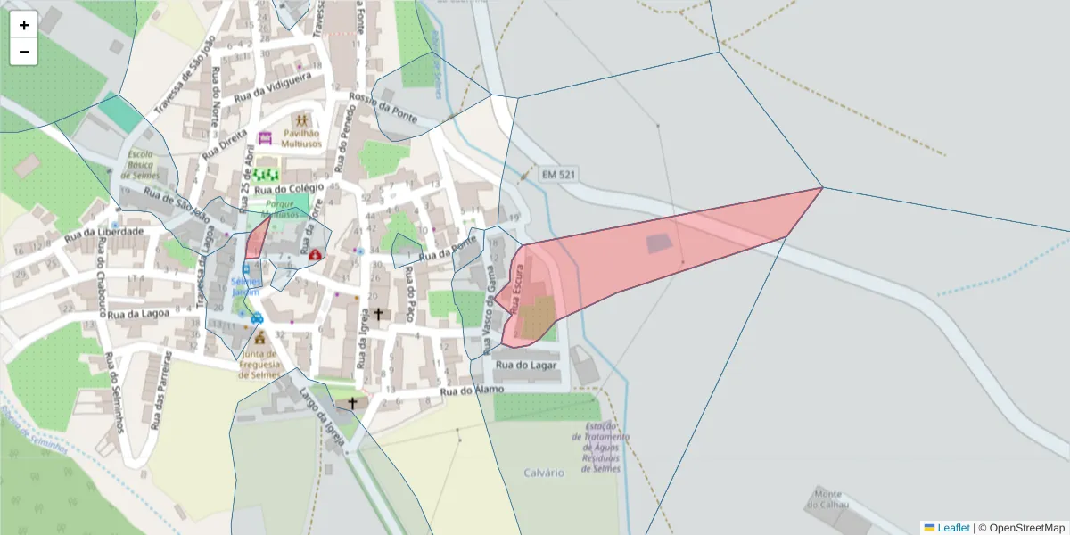 Mapa detalhado do código postal 7960-182 com limites, códigos postais vizinhos e agências dos correios