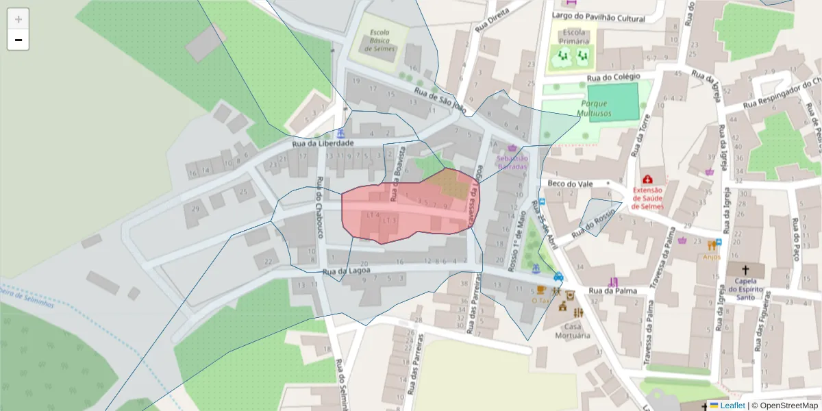 Mapa detalhado do código postal 7960-187 com limites, códigos postais vizinhos e agências dos correios