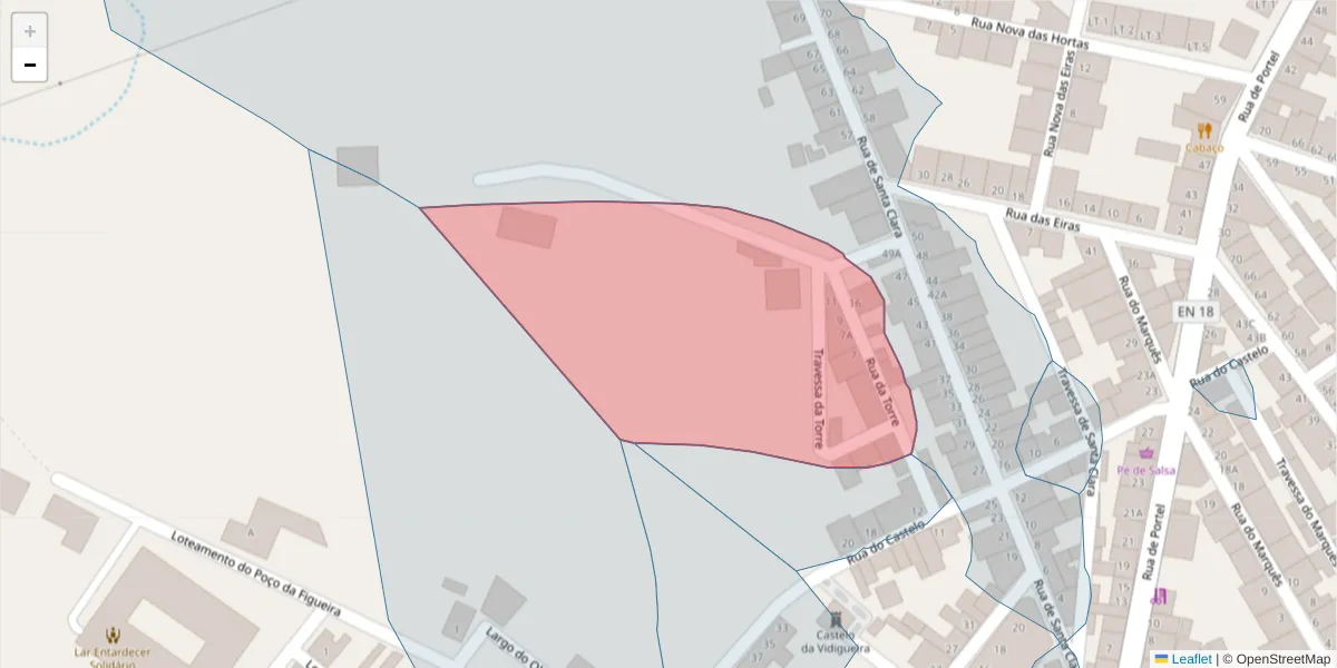 Mapa detalhado do código postal 7960-244 com limites, códigos postais vizinhos e agências dos correios