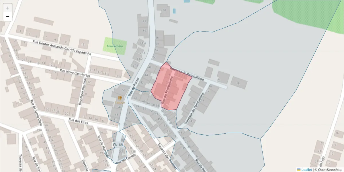 Mapa detalhado do código postal 7960-269 com limites, códigos postais vizinhos e agências dos correios