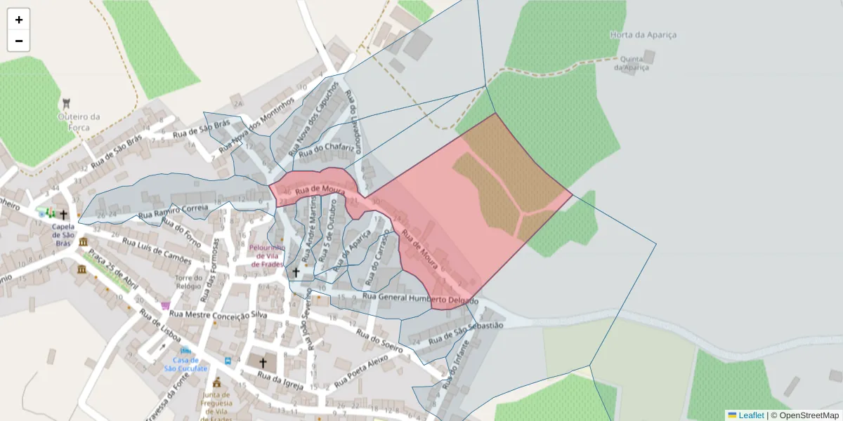 Mapa detalhado do código postal 7960-433 com limites, códigos postais vizinhos e agências dos correios