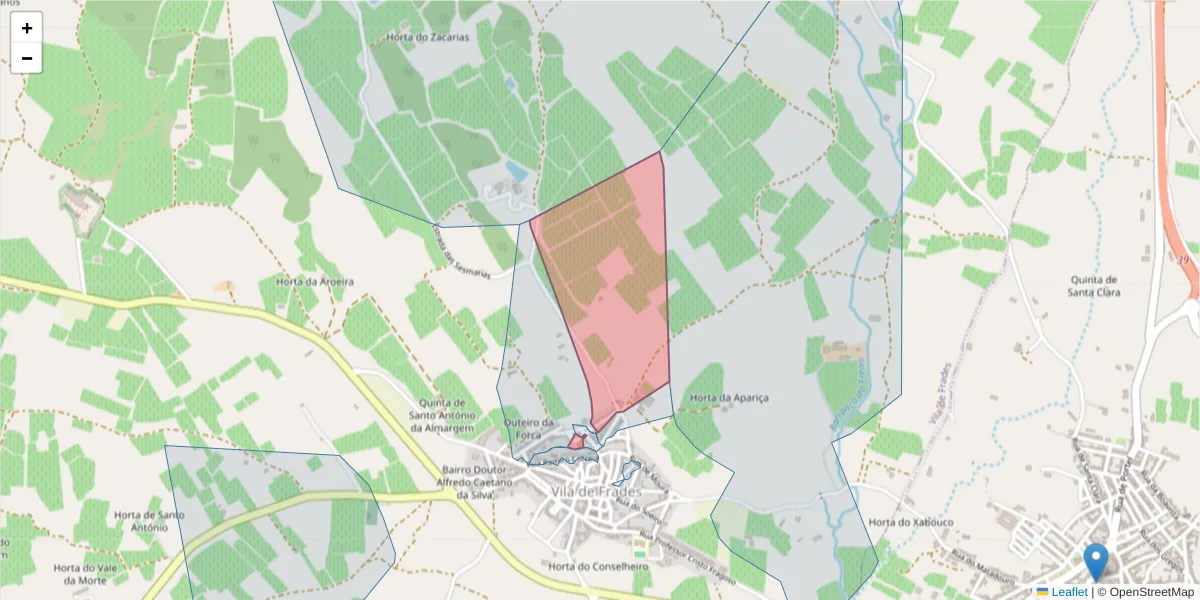 Mapa detalhado do código postal 7960-454 com limites, códigos postais vizinhos e agências dos correios
