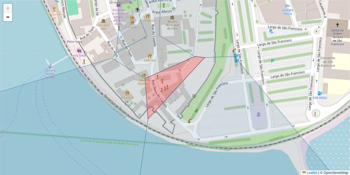 Mapa detalhado do código postal 80001-167 com limites, códigos postais vizinhos e agências dos correios