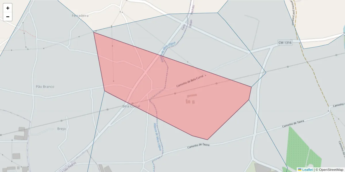 Mapa detalhado do código postal 8005-418 com limites, códigos postais vizinhos e agências dos correios