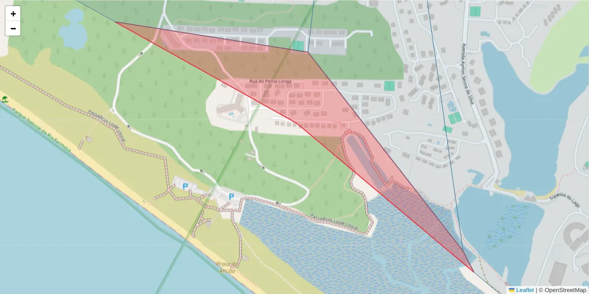 Mapa detalhado do código postal 8135-172 com limites, códigos postais vizinhos e agências dos correios