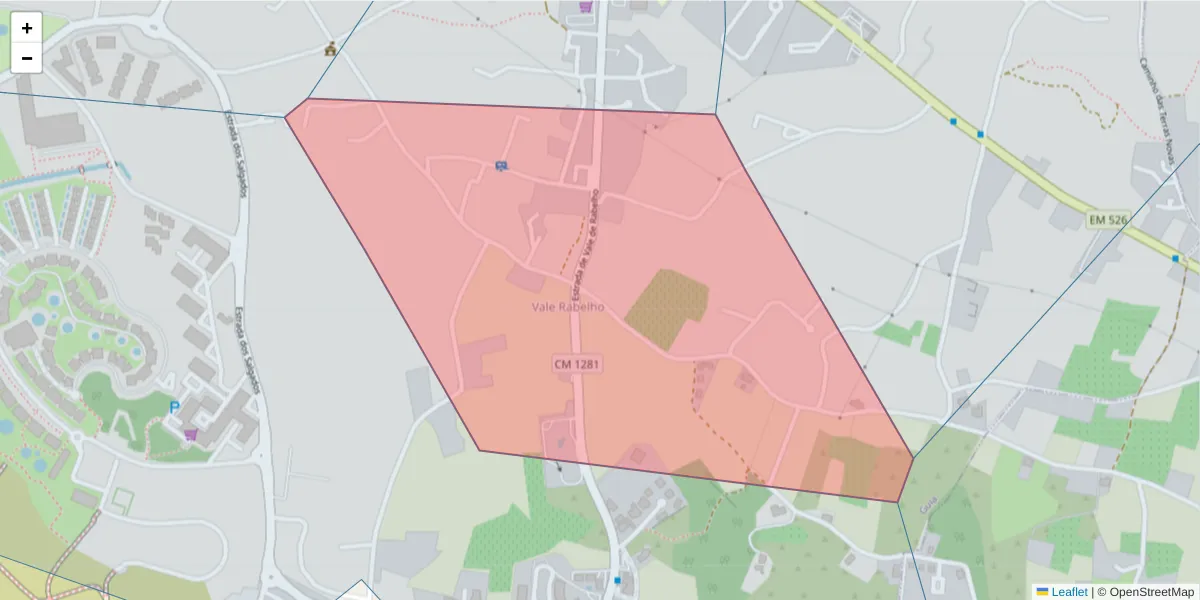 Mapa detalhado do código postal 8200-428 com limites, códigos postais vizinhos e agências dos correios