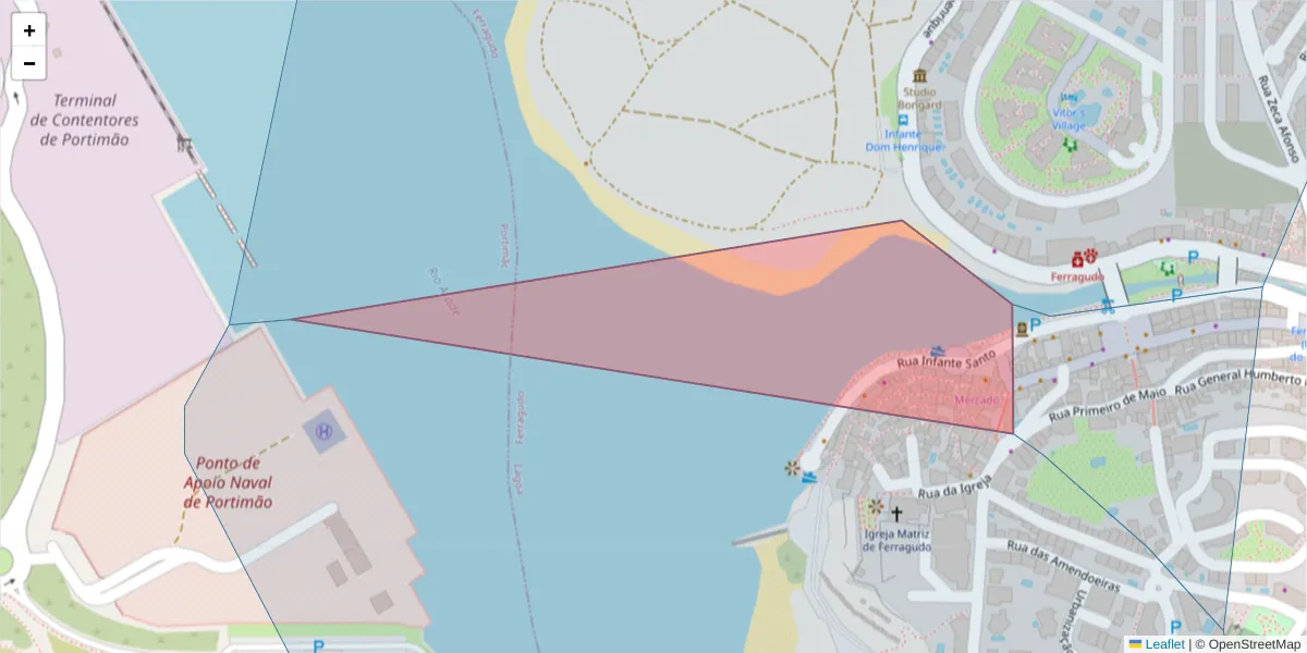 Mapa detalhado do código postal 8400-252 com limites, códigos postais vizinhos e agências dos correios