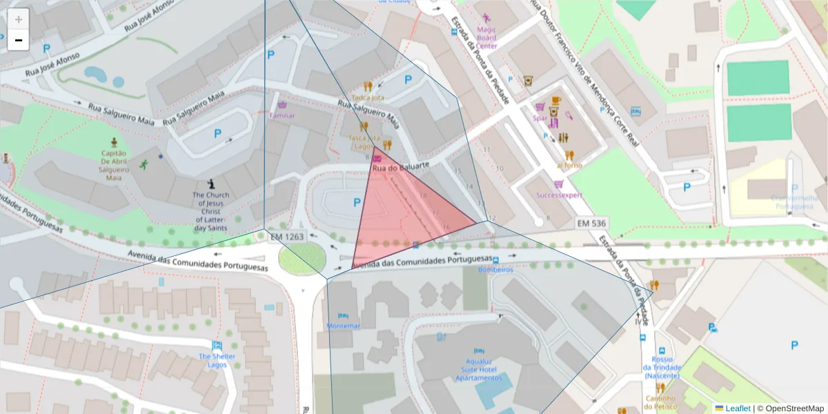 Mapa detalhado do código postal 8600-561 com limites, códigos postais vizinhos e agências dos correios