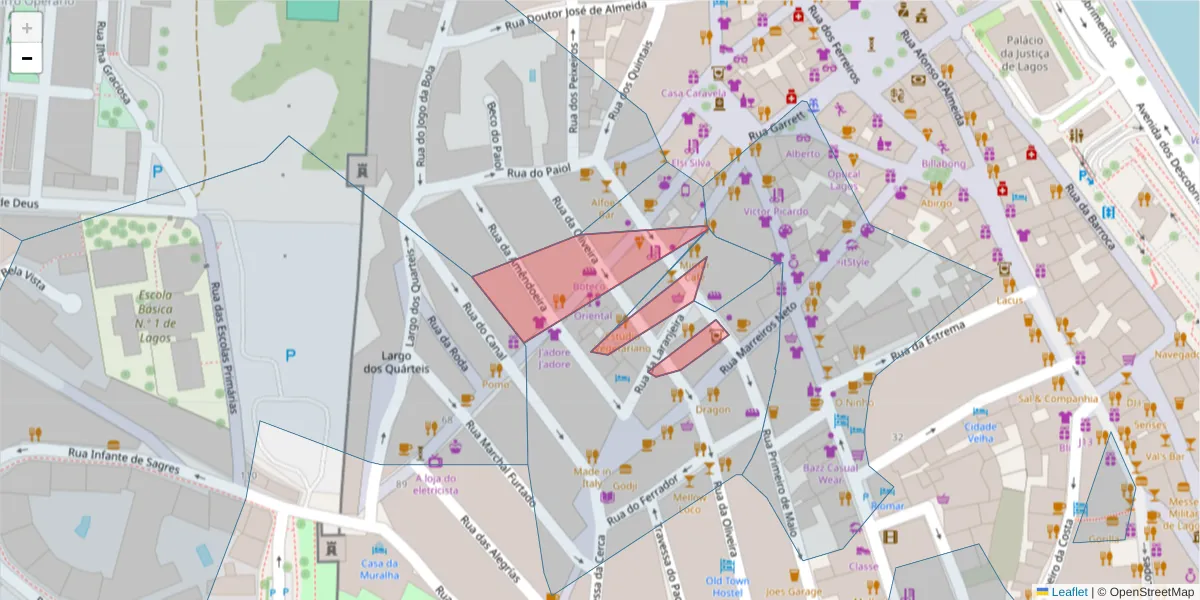Mapa detalhado do código postal 8600-757 com limites, códigos postais vizinhos e agências dos correios