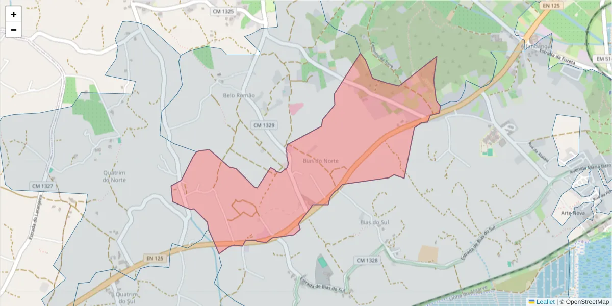 Mapa detalhado do código postal 8700-066 com limites, códigos postais vizinhos e agências dos correios