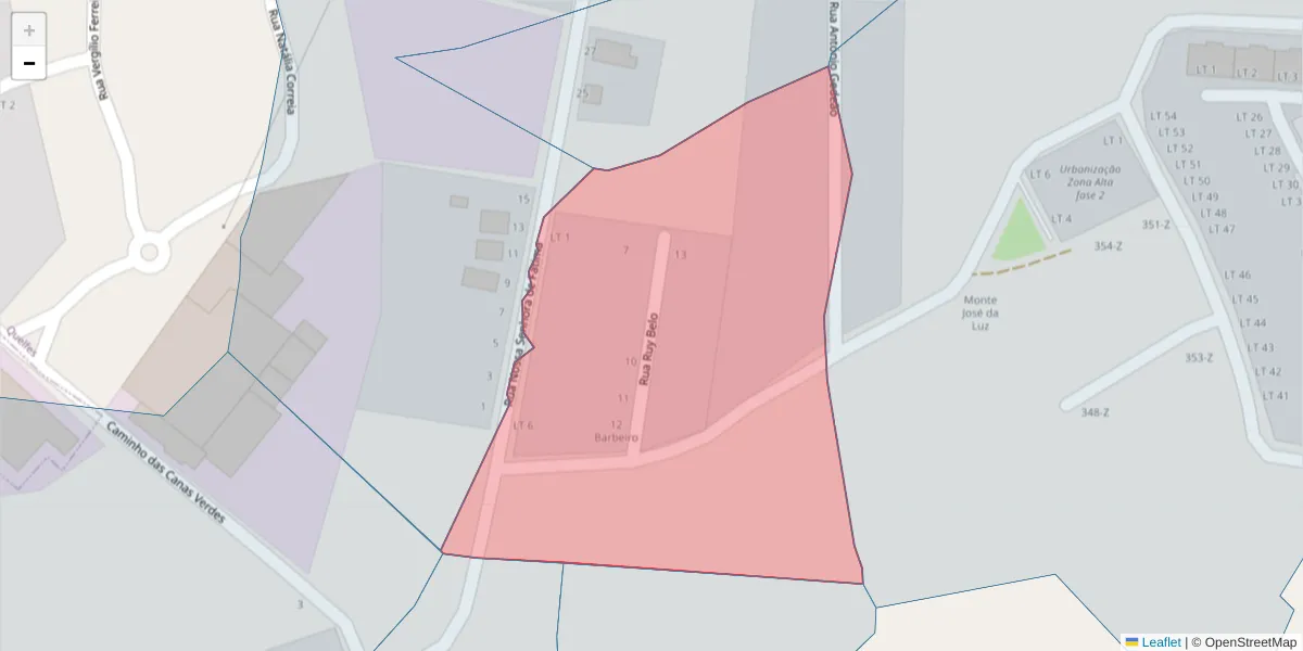 Mapa detalhado do código postal 8700-280 com limites, códigos postais vizinhos e agências dos correios