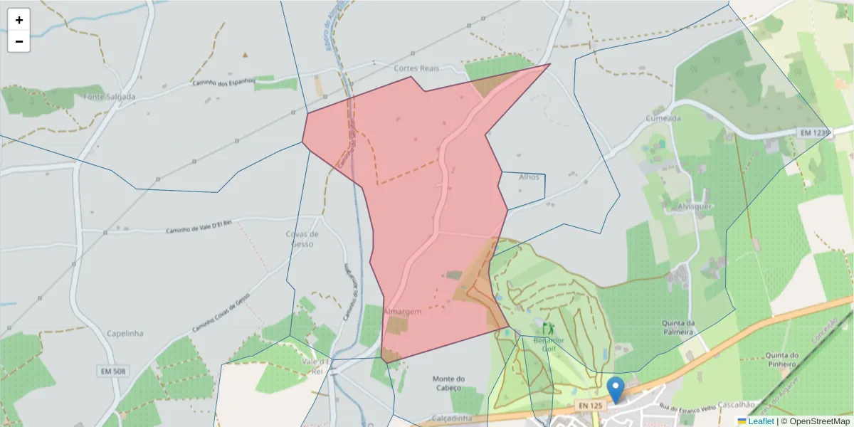 Mapa detalhado do código postal 8800-053 com limites, códigos postais vizinhos e agências dos correios