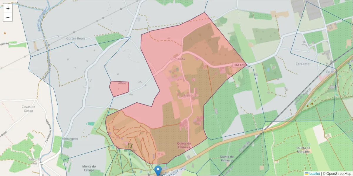Mapa detalhado do código postal 8800-054 com limites, códigos postais vizinhos e agências dos correios