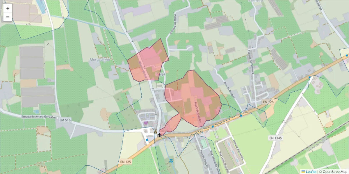 Mapa detalhado do código postal 8800-112 com limites, códigos postais vizinhos e agências dos correios