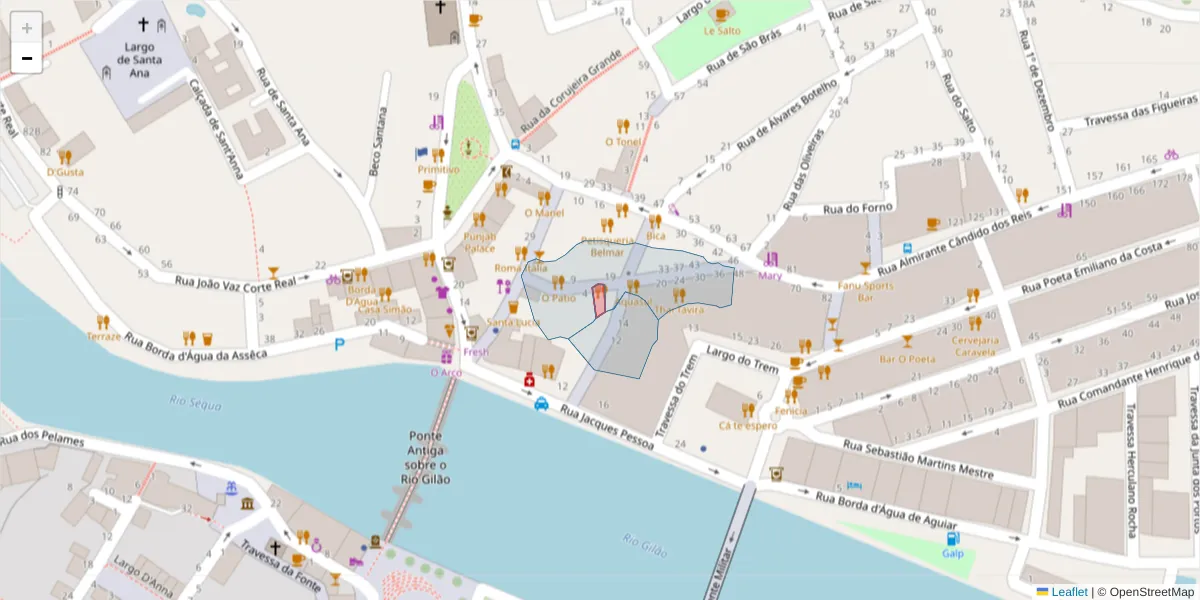 Mapa detalhado do código postal 8800-650;8800-324 com limites, códigos postais vizinhos e agências dos correios