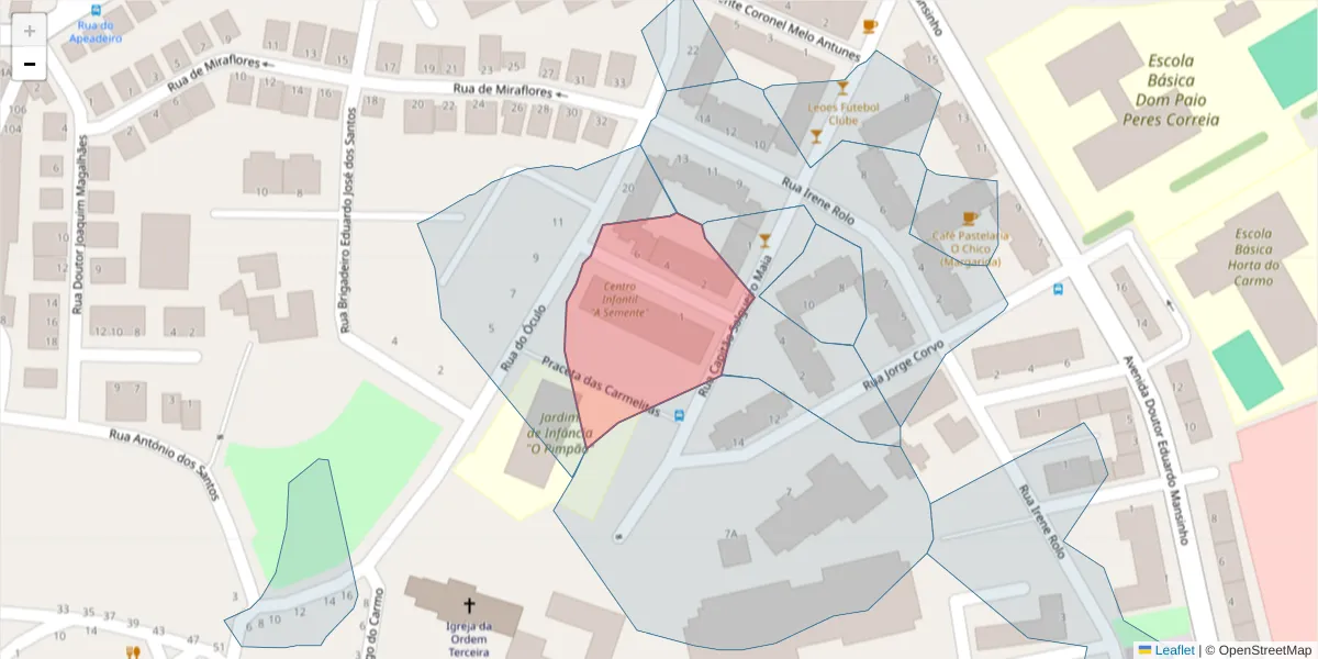 Mapa detalhado do código postal 8800-688 com limites, códigos postais vizinhos e agências dos correios