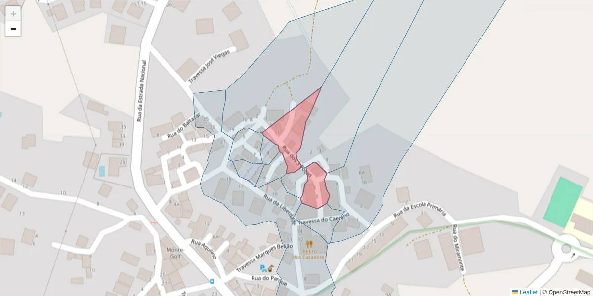 Mapa detalhado do código postal 8950-211 com limites, códigos postais vizinhos e agências dos correios