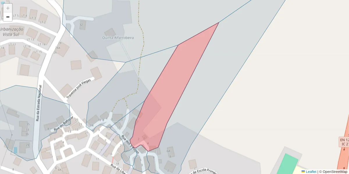 Mapa detalhado do código postal 8950-213 com limites, códigos postais vizinhos e agências dos correios