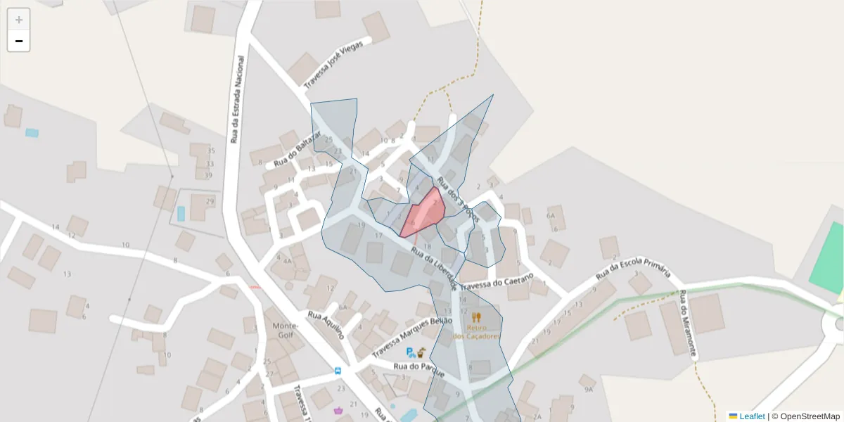 Mapa detalhado do código postal 8950-214 com limites, códigos postais vizinhos e agências dos correios
