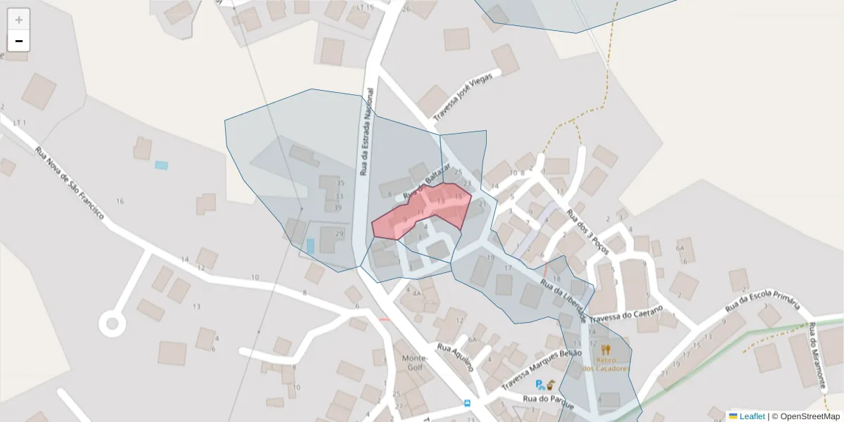 Mapa detalhado do código postal 8950-220 com limites, códigos postais vizinhos e agências dos correios