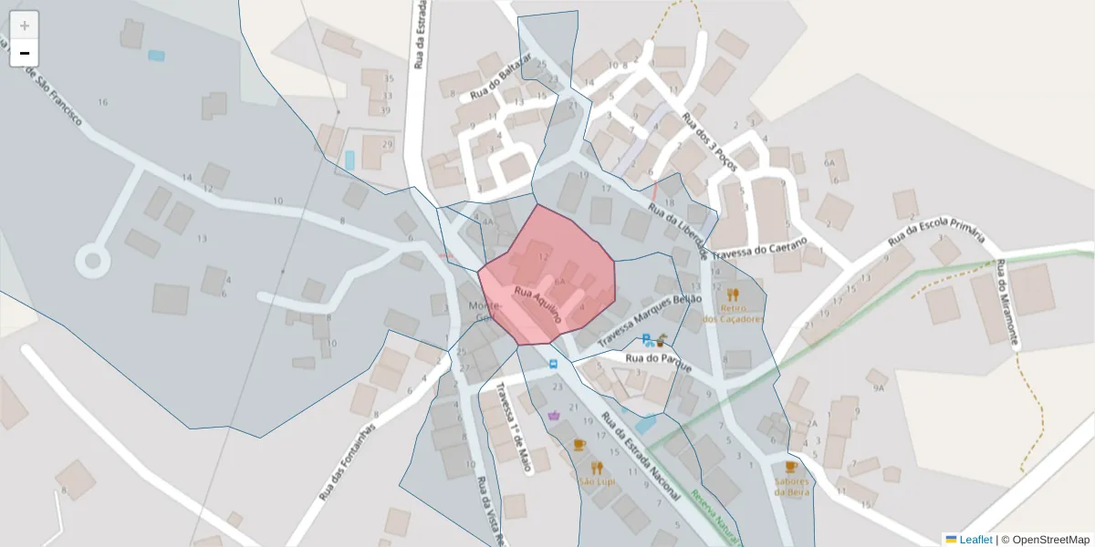 Mapa detalhado do código postal 8950-225 com limites, códigos postais vizinhos e agências dos correios