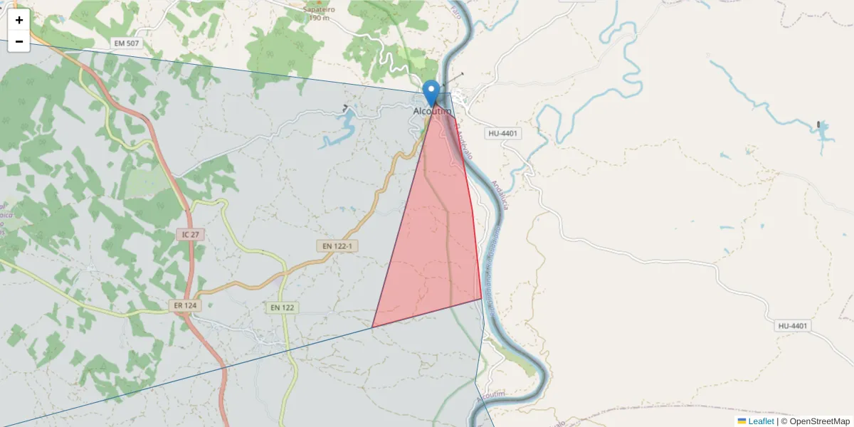 Mapa detalhado do código postal 8970-055 com limites, códigos postais vizinhos e agências dos correios