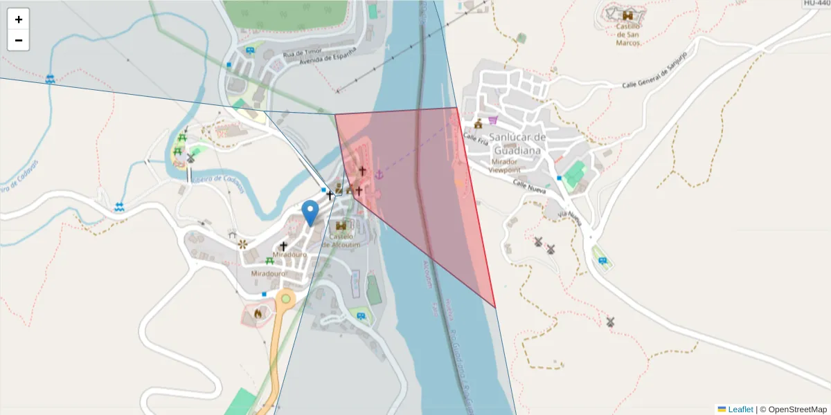 Mapa detalhado do código postal 8970-066 com limites, códigos postais vizinhos e agências dos correios