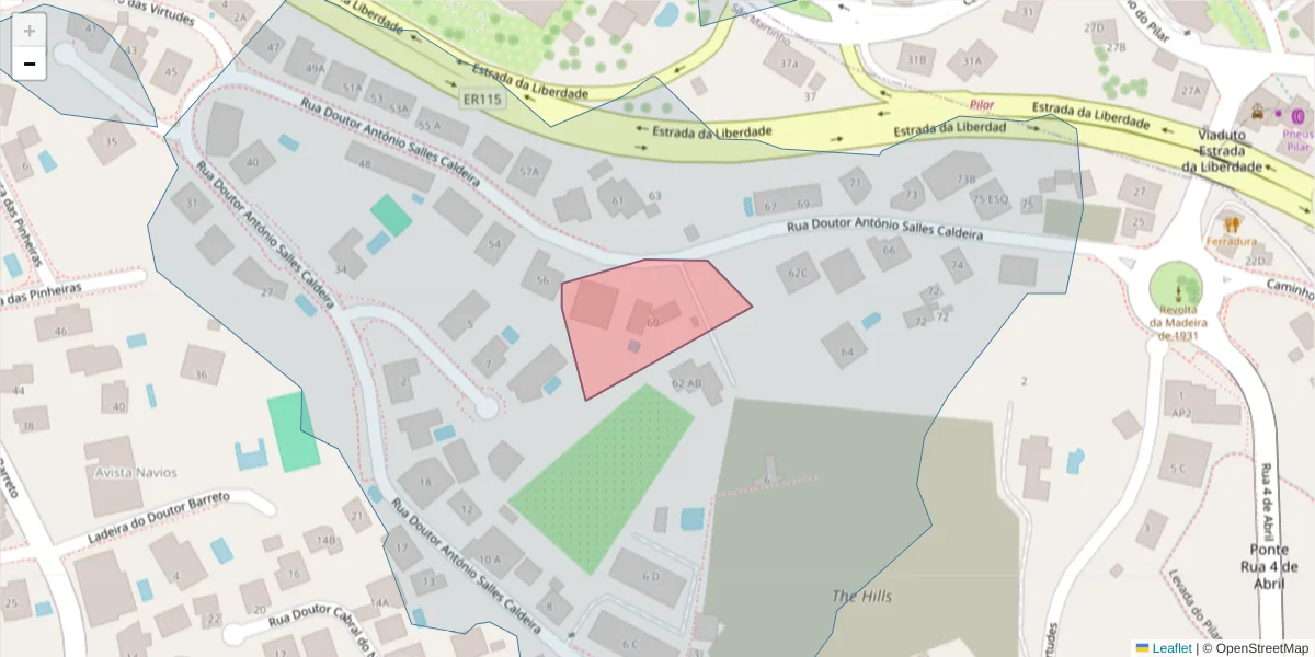 Mapa detalhado do código postal 9000-143 com limites, códigos postais vizinhos e agências dos correios