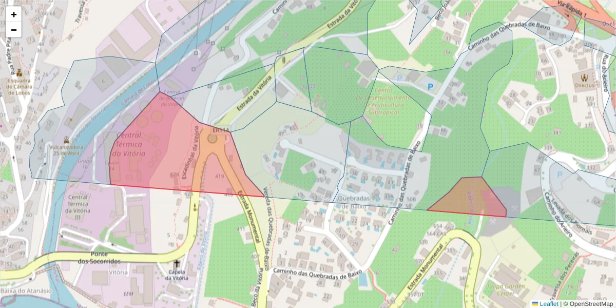 Mapa detalhado do código postal 9000-236 com limites, códigos postais vizinhos e agências dos correios