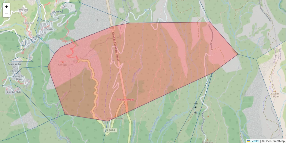 Mapa detalhado do código postal 9000-421 com limites, códigos postais vizinhos e agências dos correios
