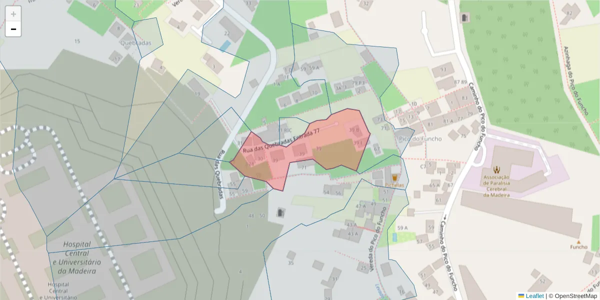 Mapa detalhado do código postal 9000-667 com limites, códigos postais vizinhos e agências dos correios