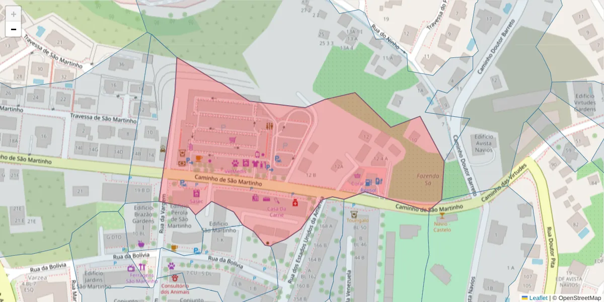 Mapa detalhado do código postal 9000-706 com limites, códigos postais vizinhos e agências dos correios