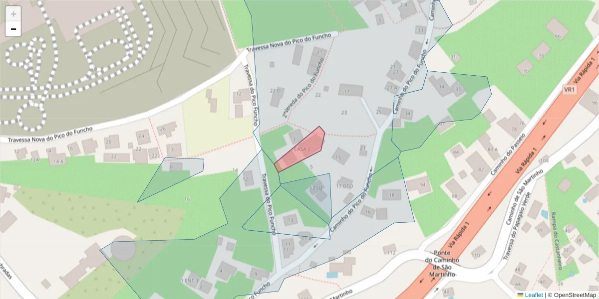 Mapa detalhado do código postal 9000-752 com limites, códigos postais vizinhos e agências dos correios