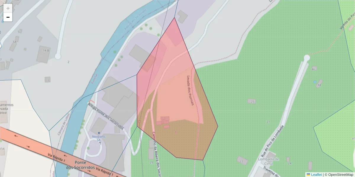 Mapa detalhado do código postal 9004-576 com limites, códigos postais vizinhos e agências dos correios