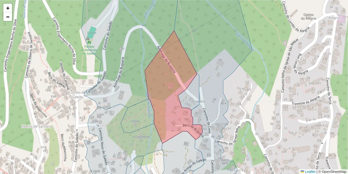 Mapa detalhado do código postal 9020-025 com limites, códigos postais vizinhos e agências dos correios