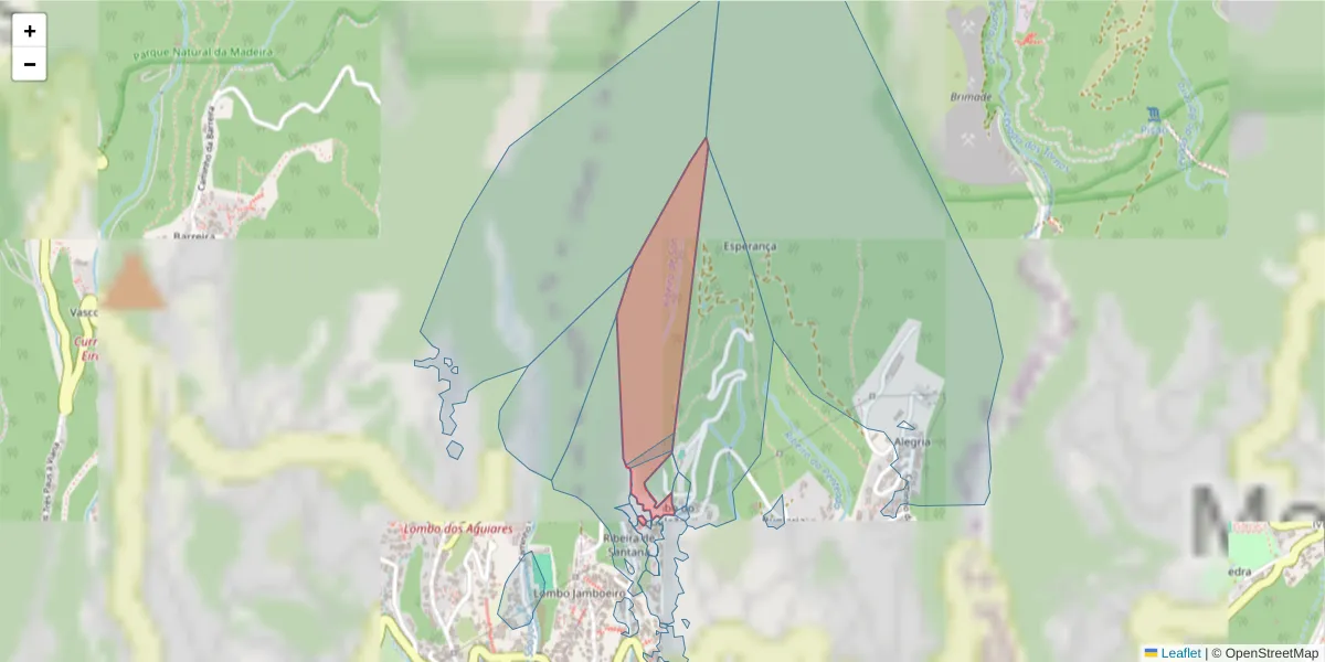 Mapa detalhado do código postal 9020-039 com limites, códigos postais vizinhos e agências dos correios