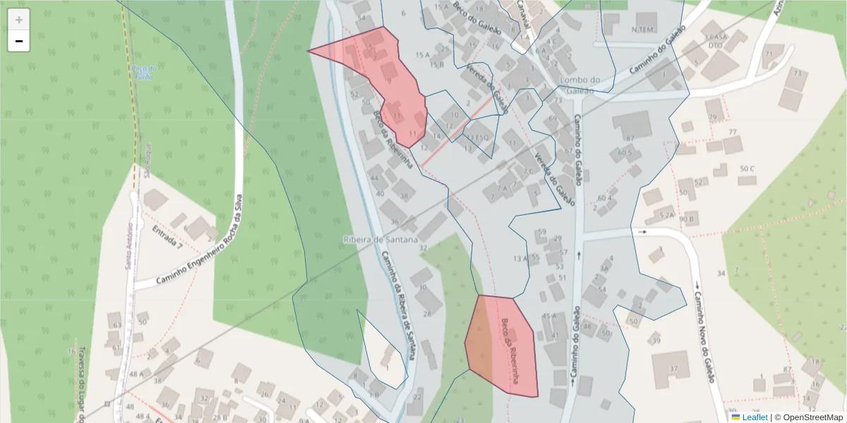 Mapa detalhado do código postal 9020-054 com limites, códigos postais vizinhos e agências dos correios