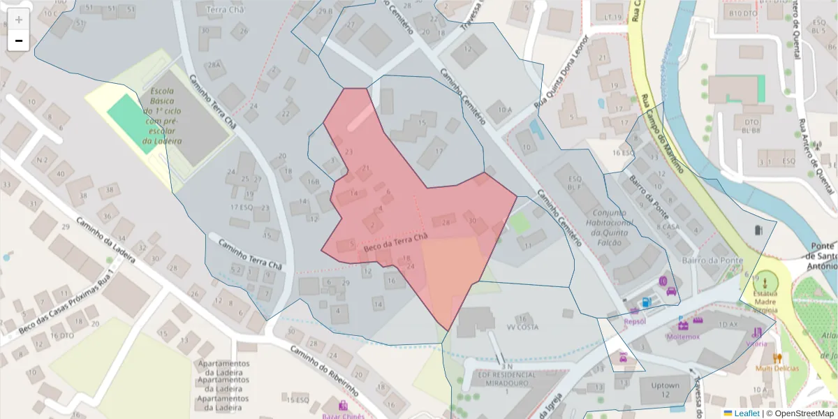 Mapa detalhado do código postal 9020-060 com limites, códigos postais vizinhos e agências dos correios