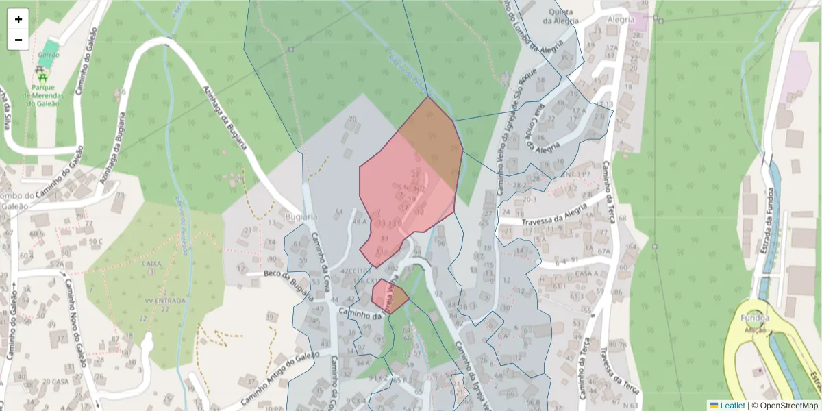 Mapa detalhado do código postal 9020-070 com limites, códigos postais vizinhos e agências dos correios