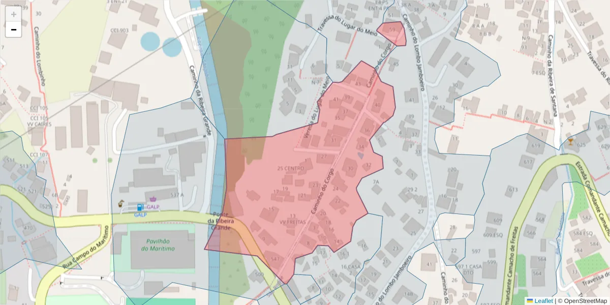 Mapa detalhado do código postal 9020-078 com limites, códigos postais vizinhos e agências dos correios