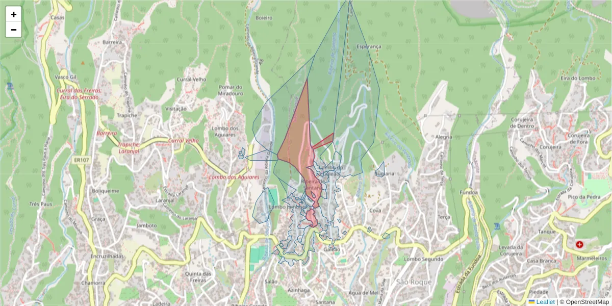 Mapa detalhado do código postal 9020-113 com limites, códigos postais vizinhos e agências dos correios