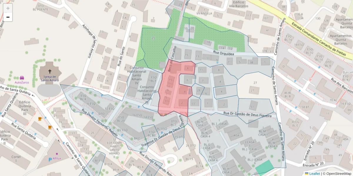 Mapa detalhado do código postal 9020-163 com limites, códigos postais vizinhos e agências dos correios