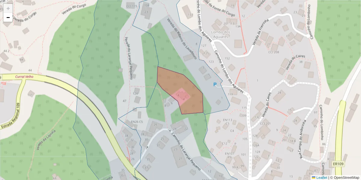 Mapa detalhado do código postal 9020-171 com limites, códigos postais vizinhos e agências dos correios