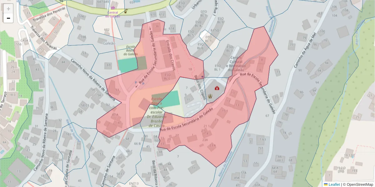 Mapa detalhado do código postal 9020-212 com limites, códigos postais vizinhos e agências dos correios