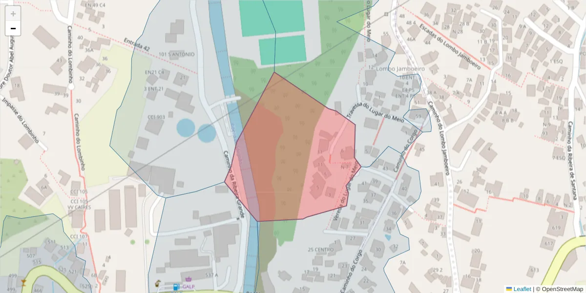 Mapa detalhado do código postal 9020-295 com limites, códigos postais vizinhos e agências dos correios