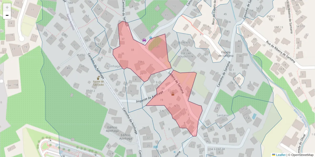 Mapa detalhado do código postal 9020-315 com limites, códigos postais vizinhos e agências dos correios
