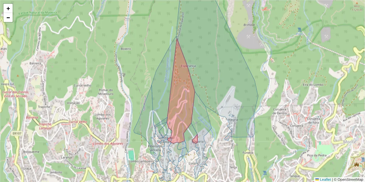Mapa detalhado do código postal 9020-338 com limites, códigos postais vizinhos e agências dos correios