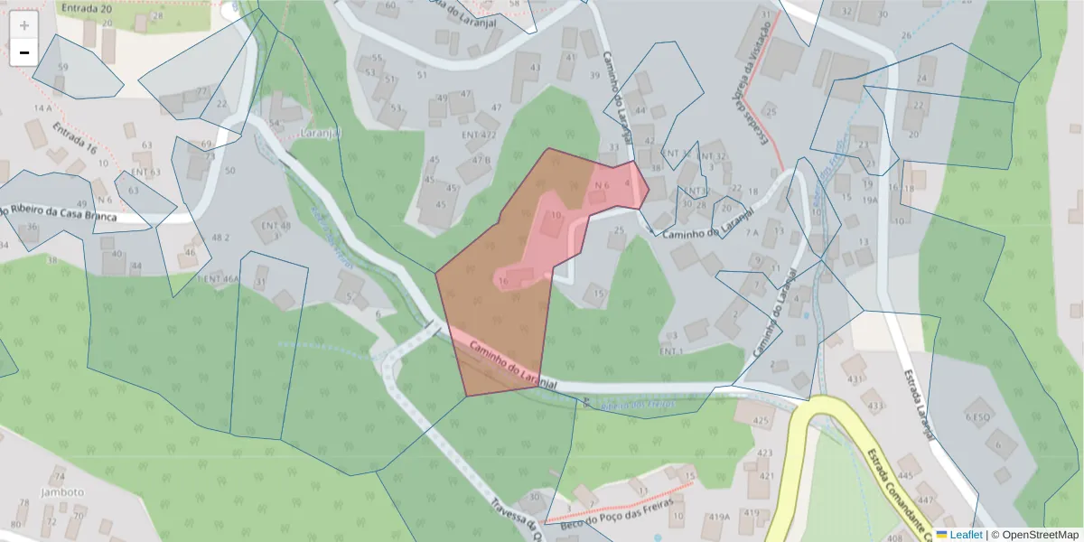 Mapa detalhado do código postal 9020-341 com limites, códigos postais vizinhos e agências dos correios